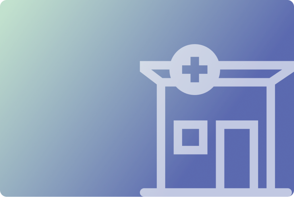 A medical or research facility building with a cross symbol on the roof, representing participation in medical research